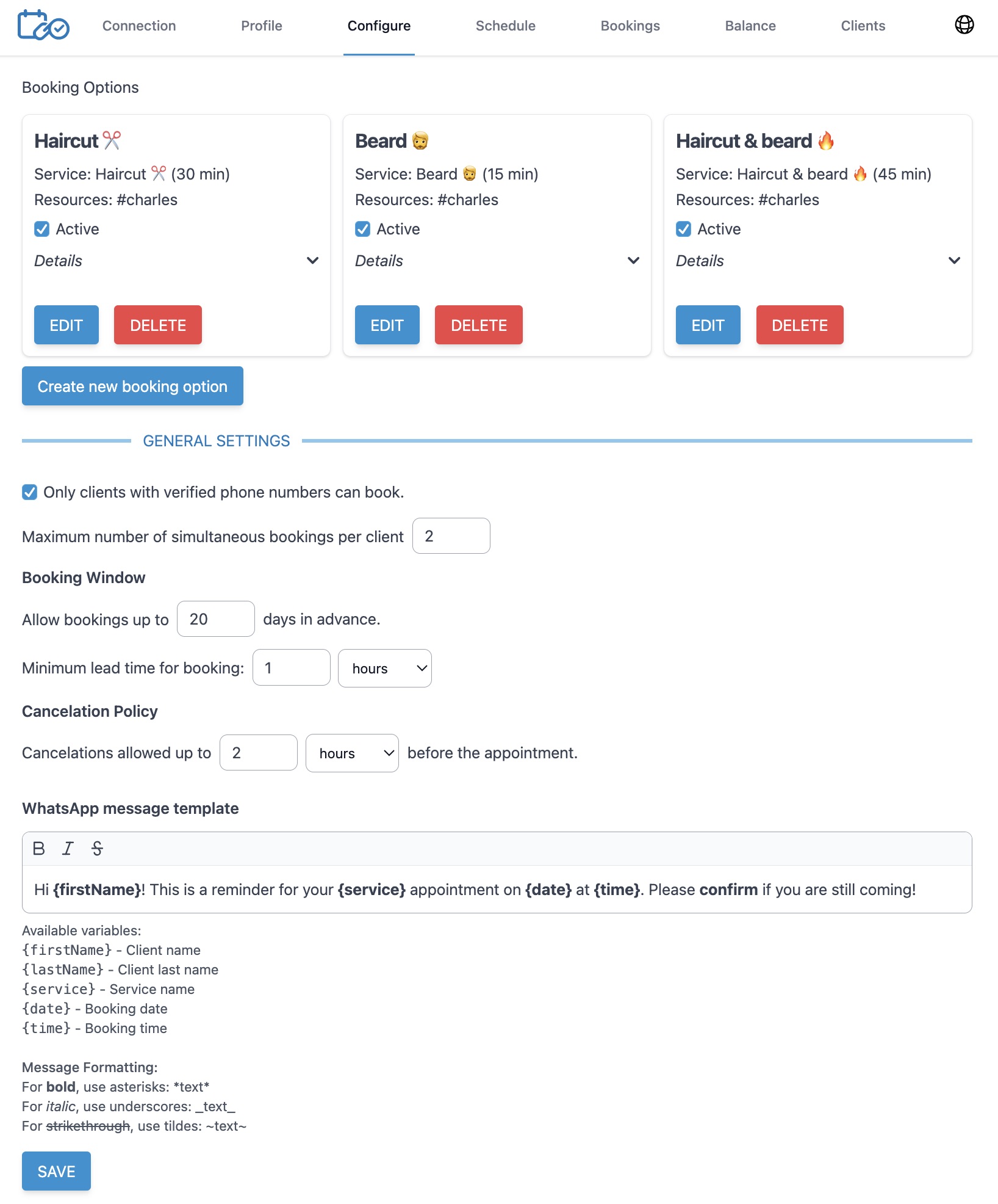 Manage your services and resources