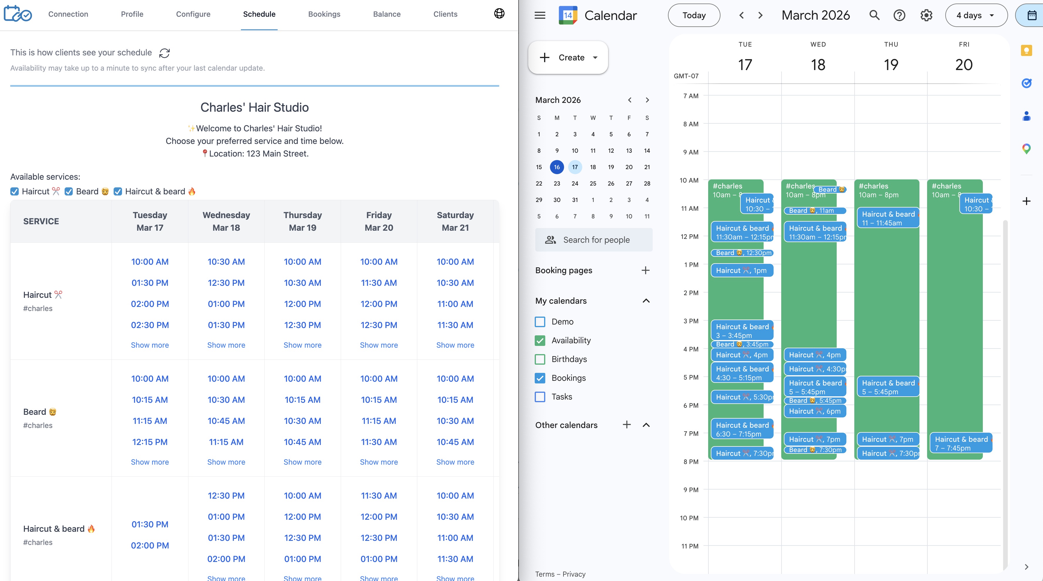 View your business agenda