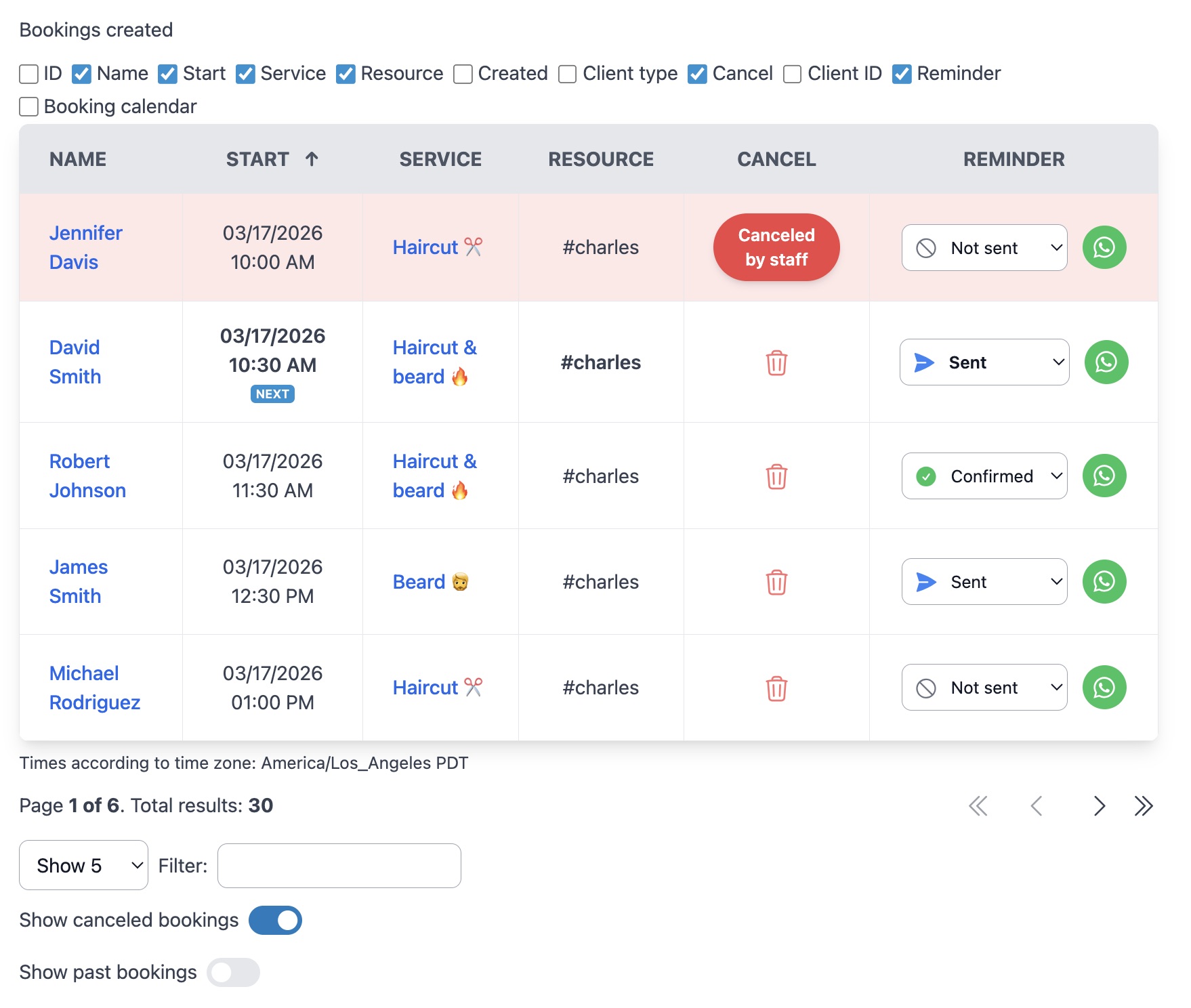 See all your bookings at a glance