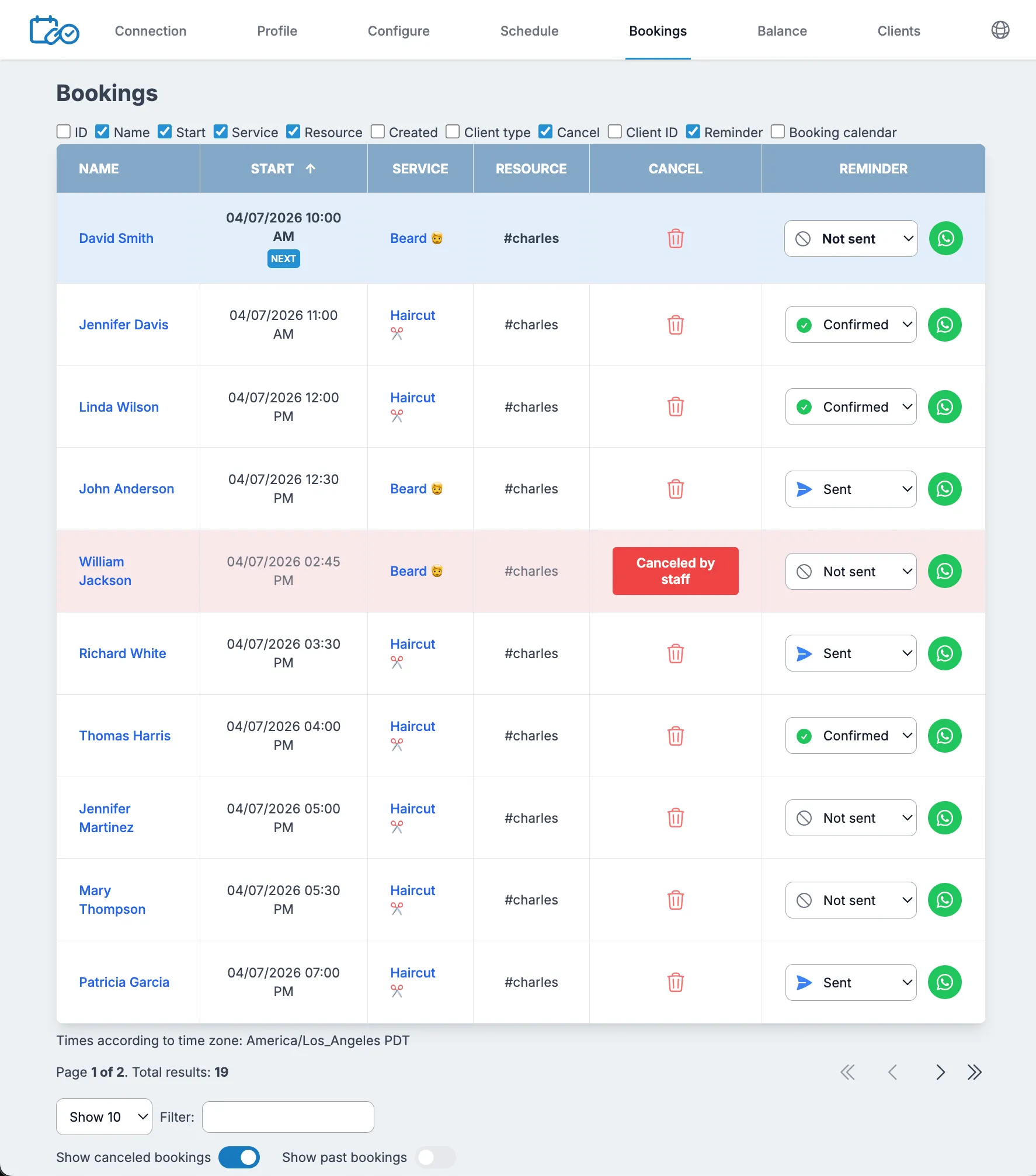 See all your bookings at a glance