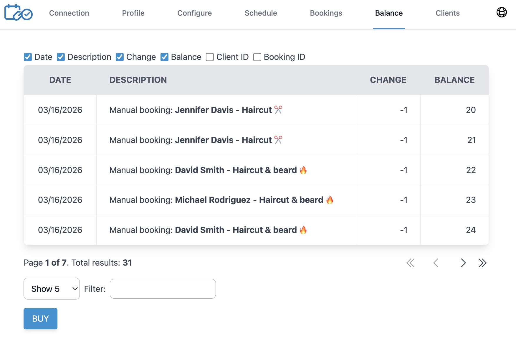 Monitor your monthly booking balance