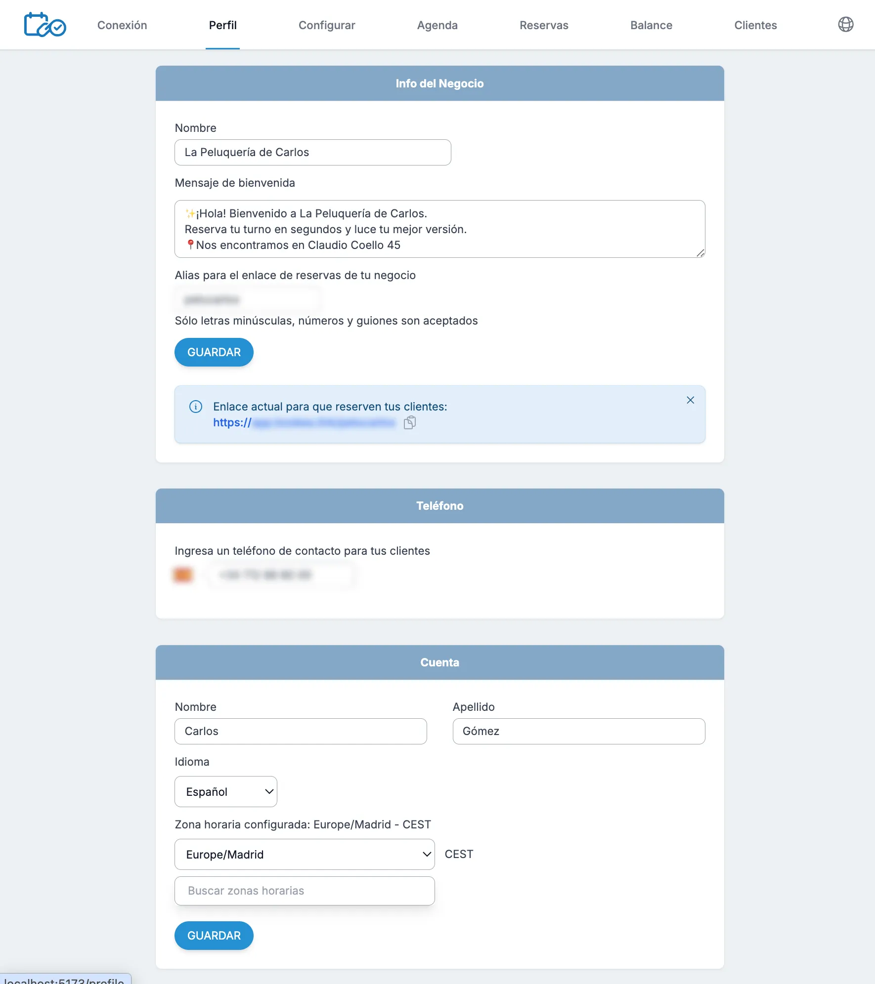 Configura el perfil de tu negocio