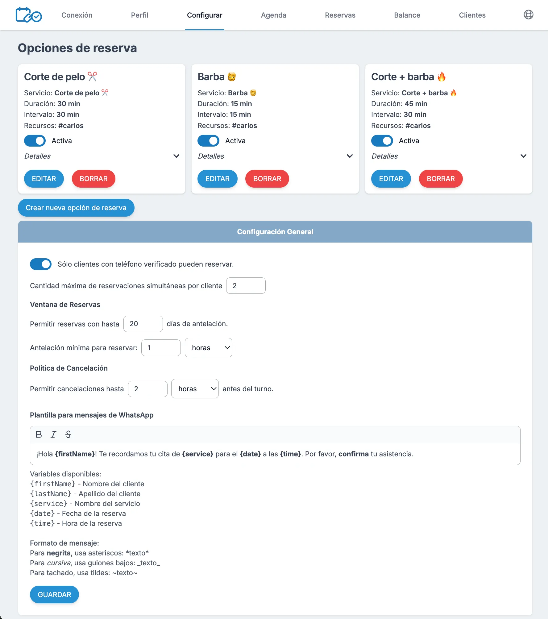 Gestiona tus servicios y recursos