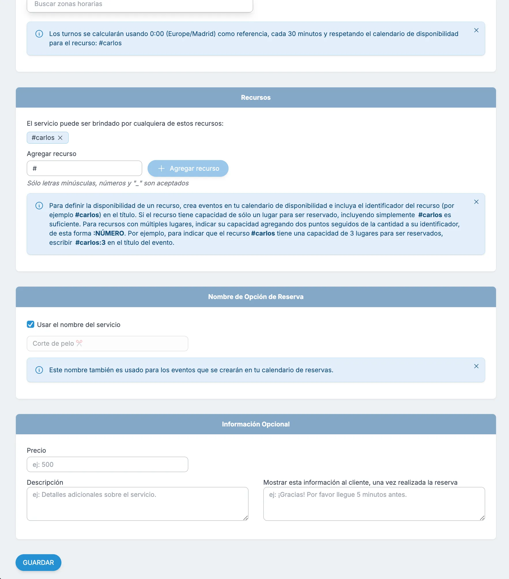Asigna recursos a tus servicios